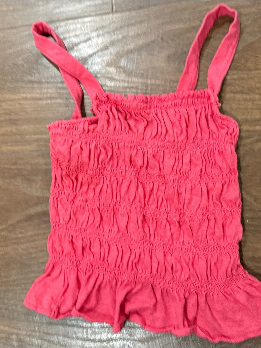 Universal Thread Pink Smocked Ruffle Hem Tank - Picture 3 of 4